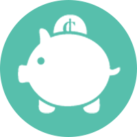 Teal Pig Circle Icon